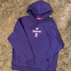 Supreme purple box logo cross